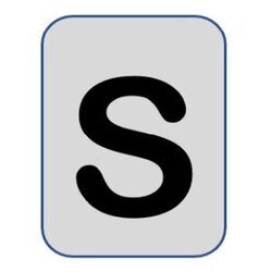 Aluminium label black/silver 40X25mm - Letter S